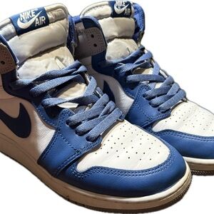 Jordan Retro 1s Nike Air Kids Shoes - Blue and White